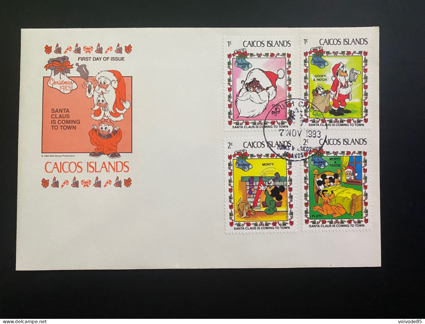 FDC Caicos Islands - 07/11/1983 - Goofy - Tic & Tac - Walt Disney - Mickey - Disney