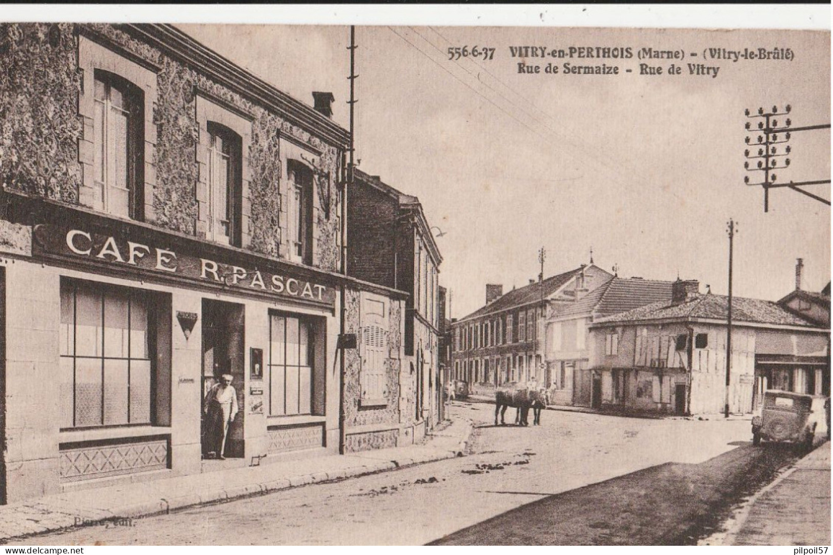 51 - VITRY EN PERTHOIS - Rue De Sermaize - Rue De Vitry (café R.Pascat) - Autres & Non Classés