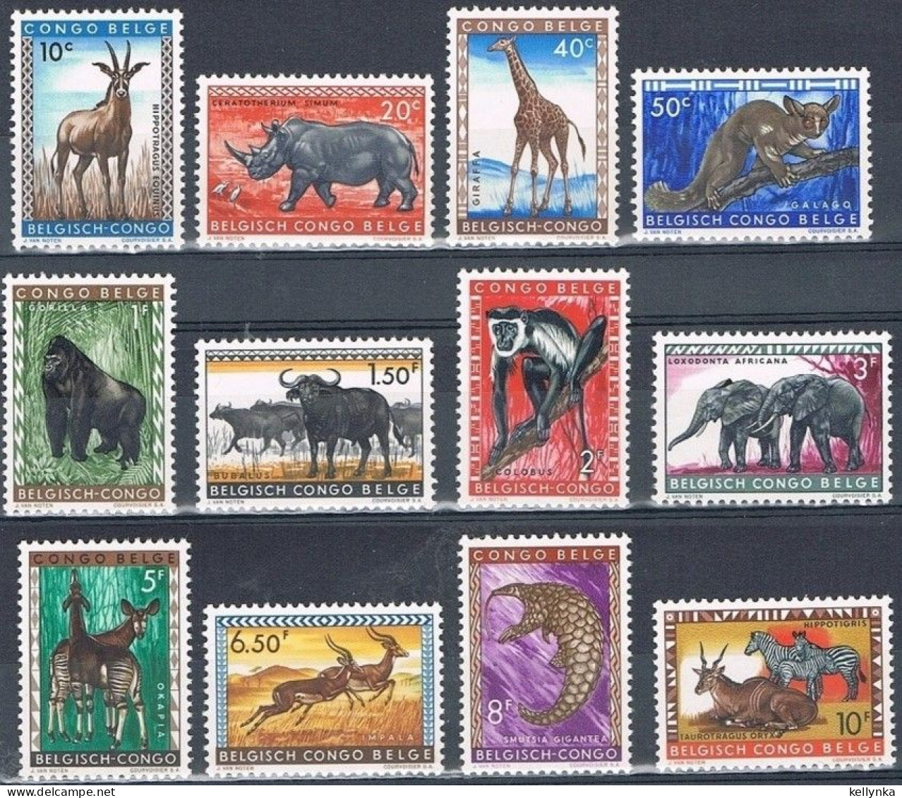 Congo Belge - 350/361 - Animaux Protégés - 1959 - MNH - Unused Stamps