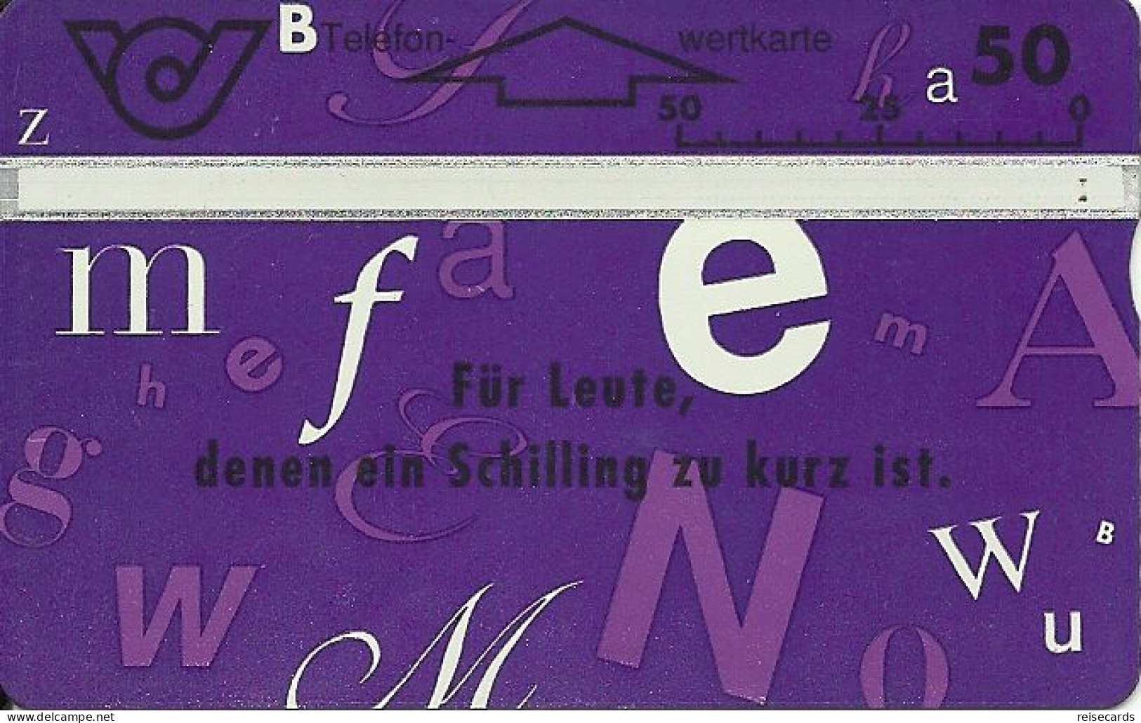 Austria: Telekom - 1994 401A Buchstaben-Karte (RS Matt) - Austria