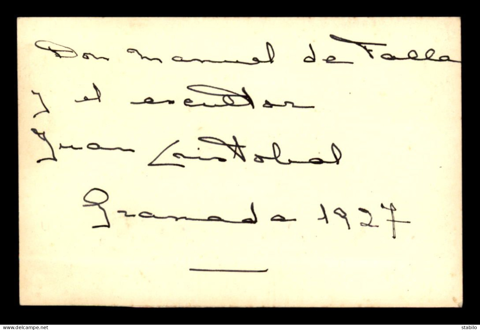 M. DE FALLA (1876-1946) COMPOSITEUR ESPAGNOL -ET J. CRISTOBAL (1897-1961) SCULPTEUR ESPAGNOL A GRENADE 1927 - Famous People