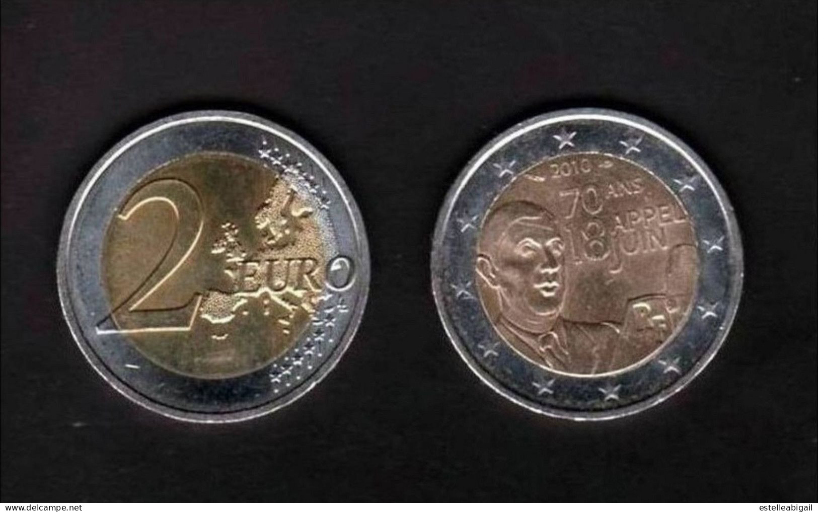 2 Euros   70 Ans Appel 18 Juin - Francia