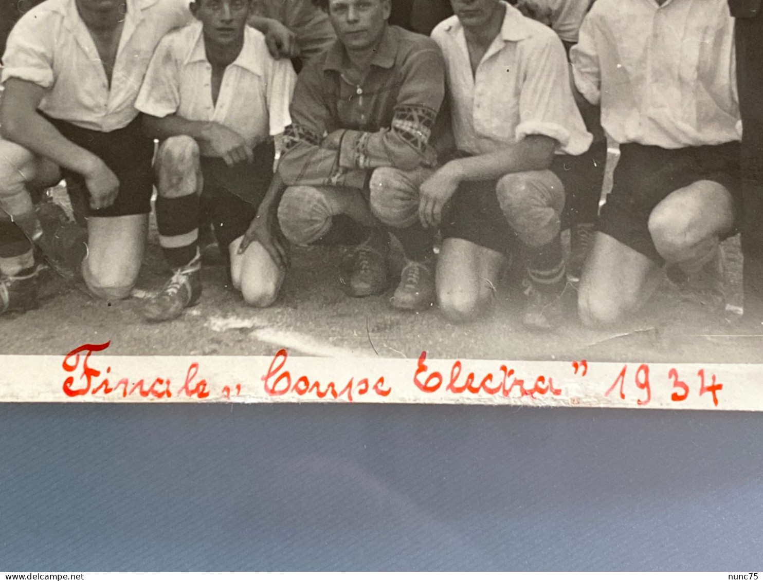 NEW - FOOTBALL 1934 Coupe ELECTRA Tramway Train / ALIMENTA Confiseurs Boulangers Stade Luxembourg RPPC ORIGINAL - Luxemburgo - Ciudad