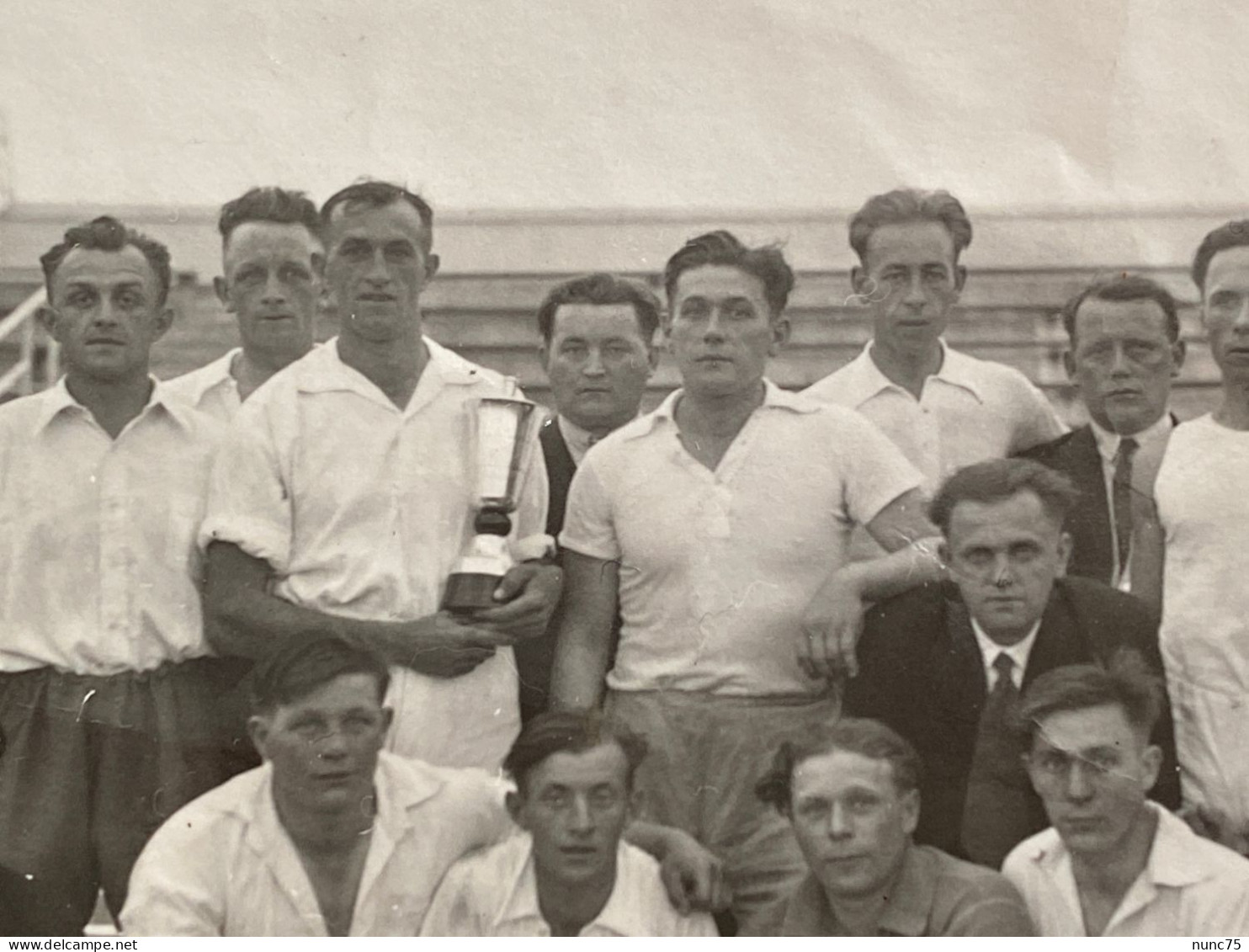 NEW - FOOTBALL 1934 Coupe ELECTRA Tramway Train / ALIMENTA Confiseurs Boulangers Stade Luxembourg RPPC ORIGINAL - Luxemburg - Stad