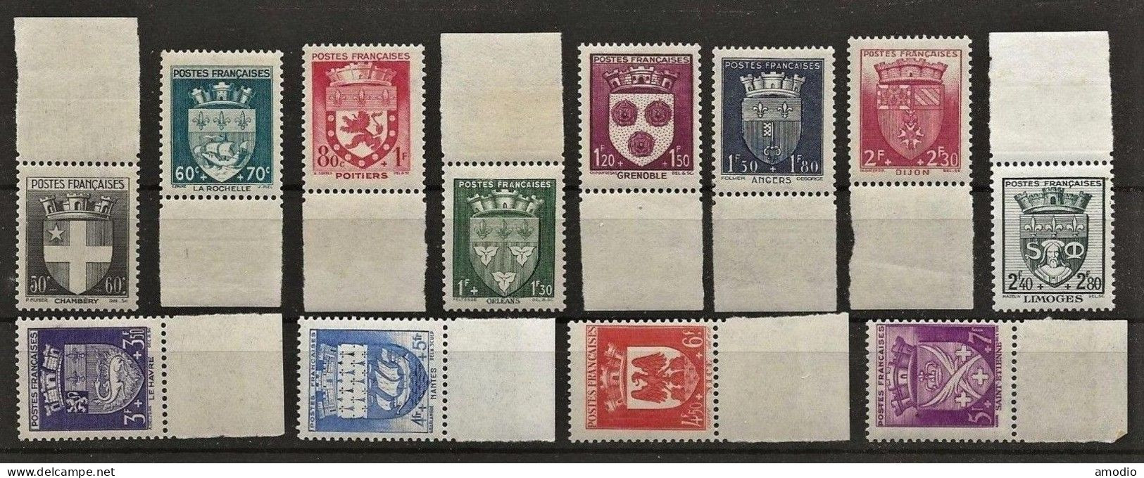 France YT 553/564 Armoiries Des Villes N** MNH BDF - 1941-66 Armoiries Et Blasons