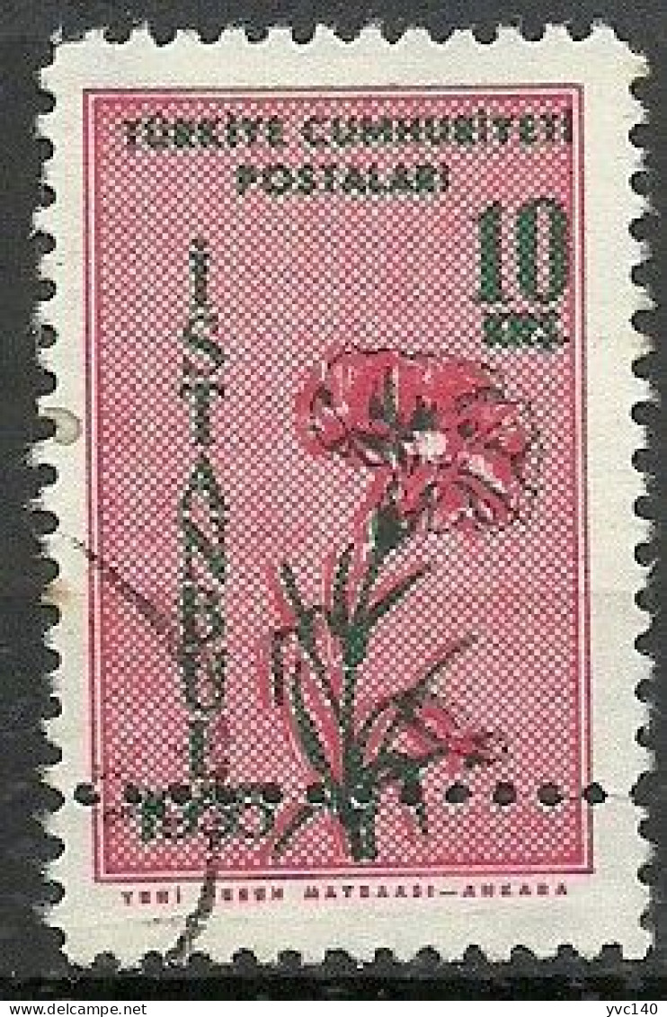 Turkey; 1955 Istanbul Spring And Flower Festivity 10 K. ERROR "Double Perf." - Used Stamps