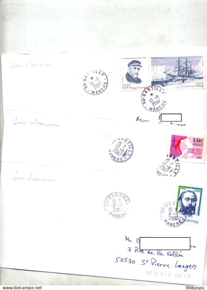 Lot 7 Lettre Cachet Santilly  à Voir - Manual Postmarks