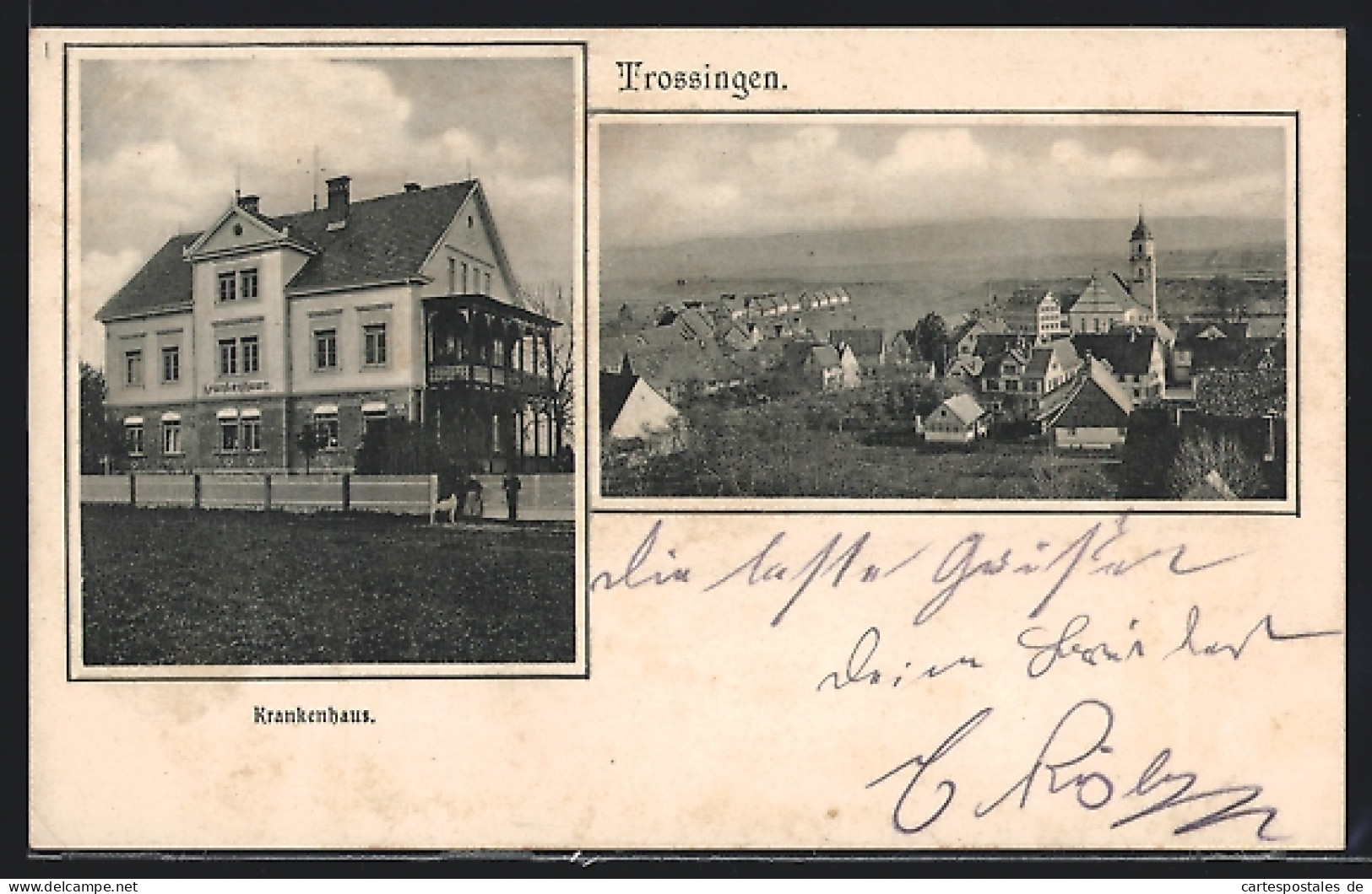 AK Trossingen, Teilansicht Mit Kirche, Krankenhaus  - Trossingen