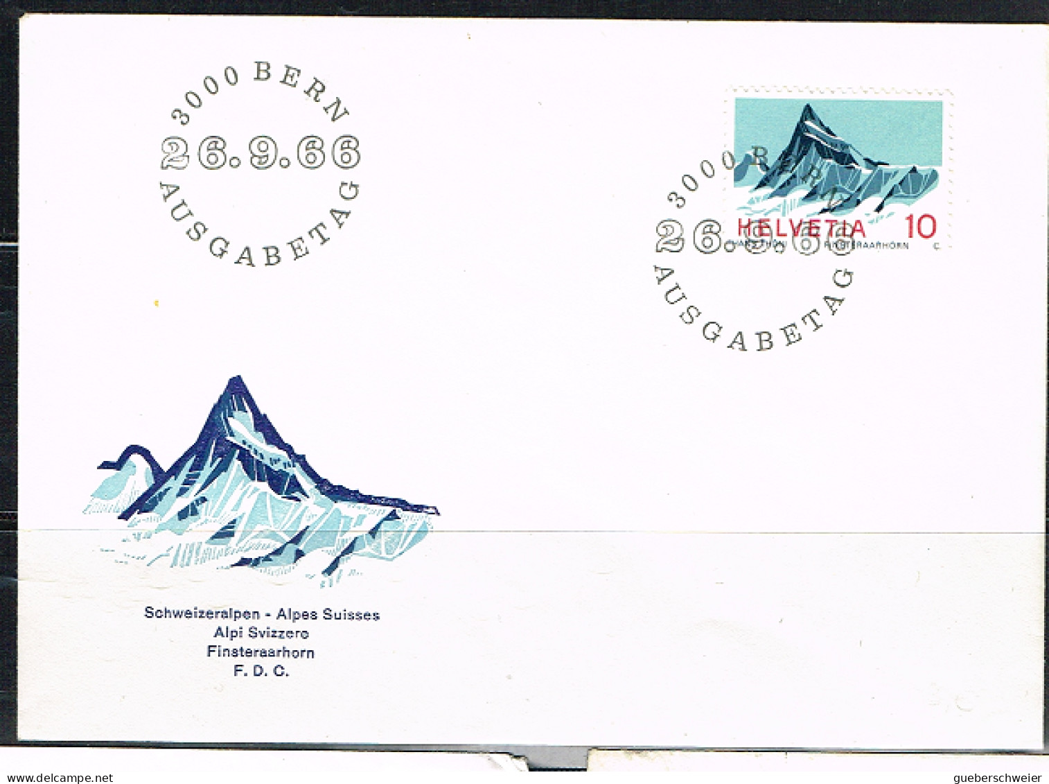 NAT-L53 - SUISSE N° 775 Finsteraarhorn Sur FDC - FDC