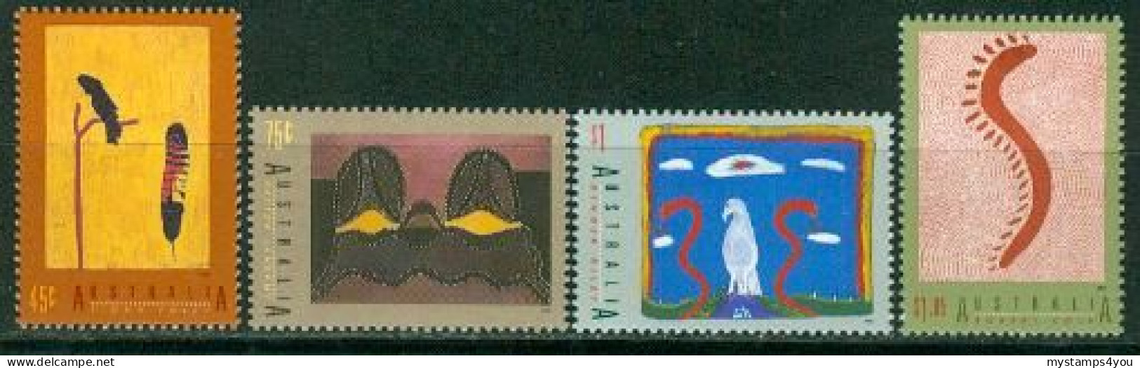 Bm Australia 1993 MiNr 1360-1363 MNH | International Year Of Indigenous Peoples. Aboriginal Art #kar-1001-1 - Mint Stamps