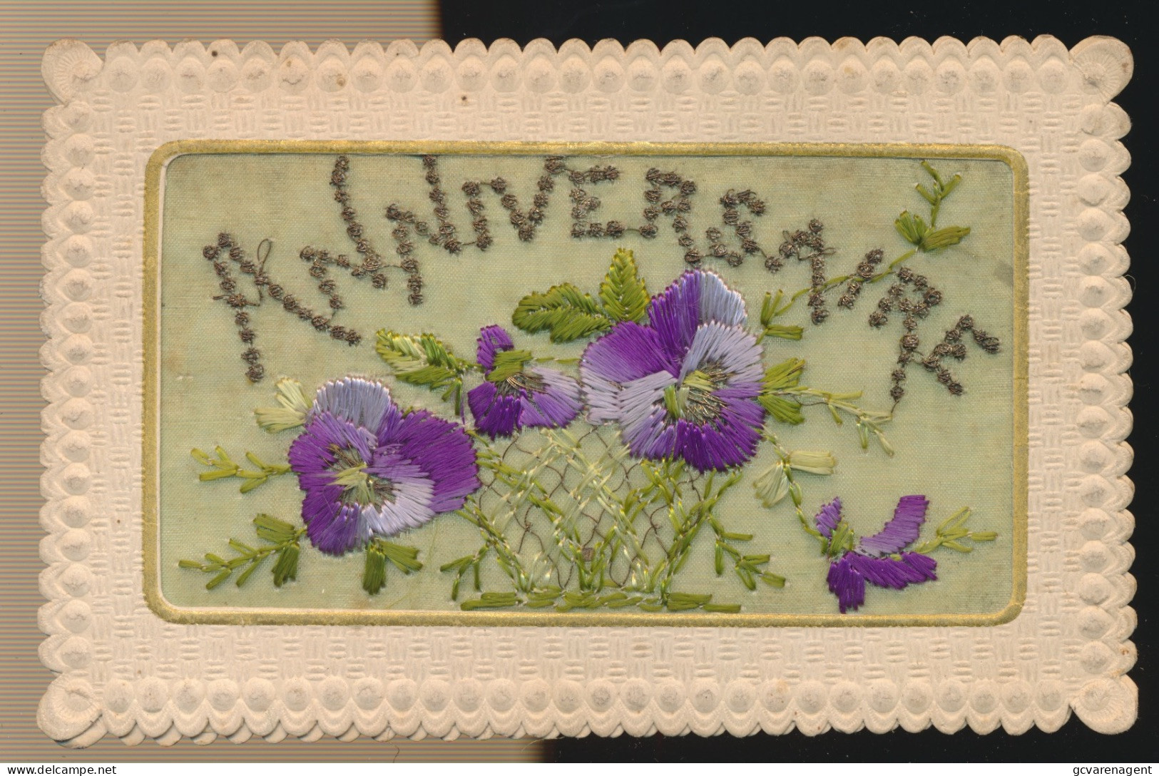 BORDUUR          ANNIVERSAIRE        VIOLLETS - Embroidered