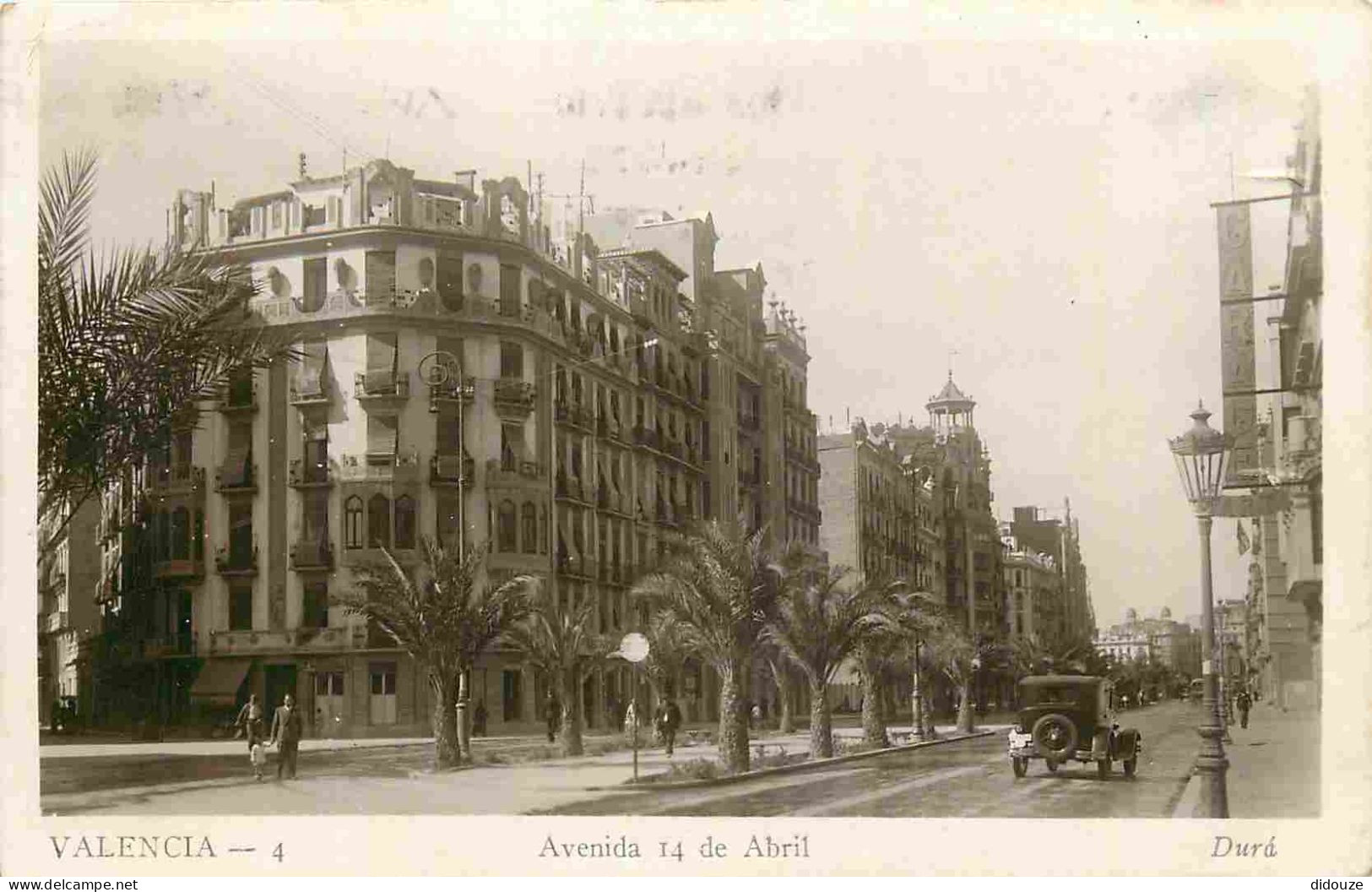 Espagne - Valencia - Avenida 14 De Abril - Animée - Automobiles - Correspondance - CPA - Voir Scans Recto-Verso - Valencia