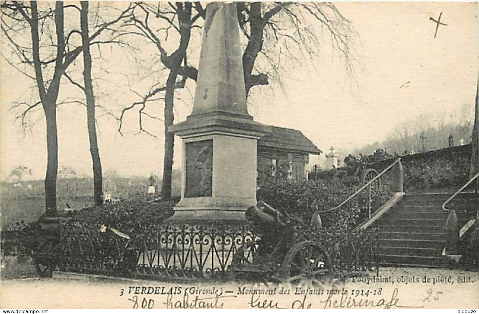 33 - Verdelais - Le Monument Aux Morts De La Grande Guerre (1914-1918) - CPA - Voir Scans Recto-Verso - Verdelais