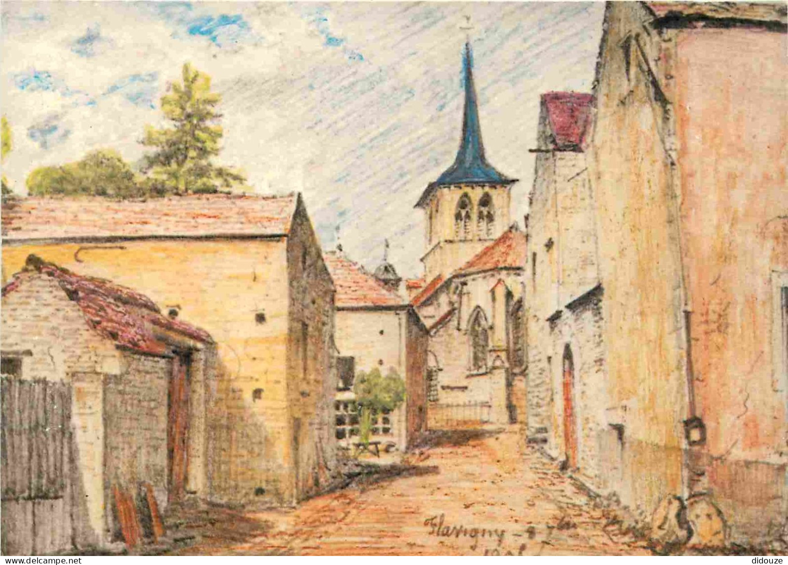 21 - Flavigny Sur Ozerain - Dessin Yvonne Petit - Art Peinture - CPM - Voir Scans Recto-Verso - Other & Unclassified