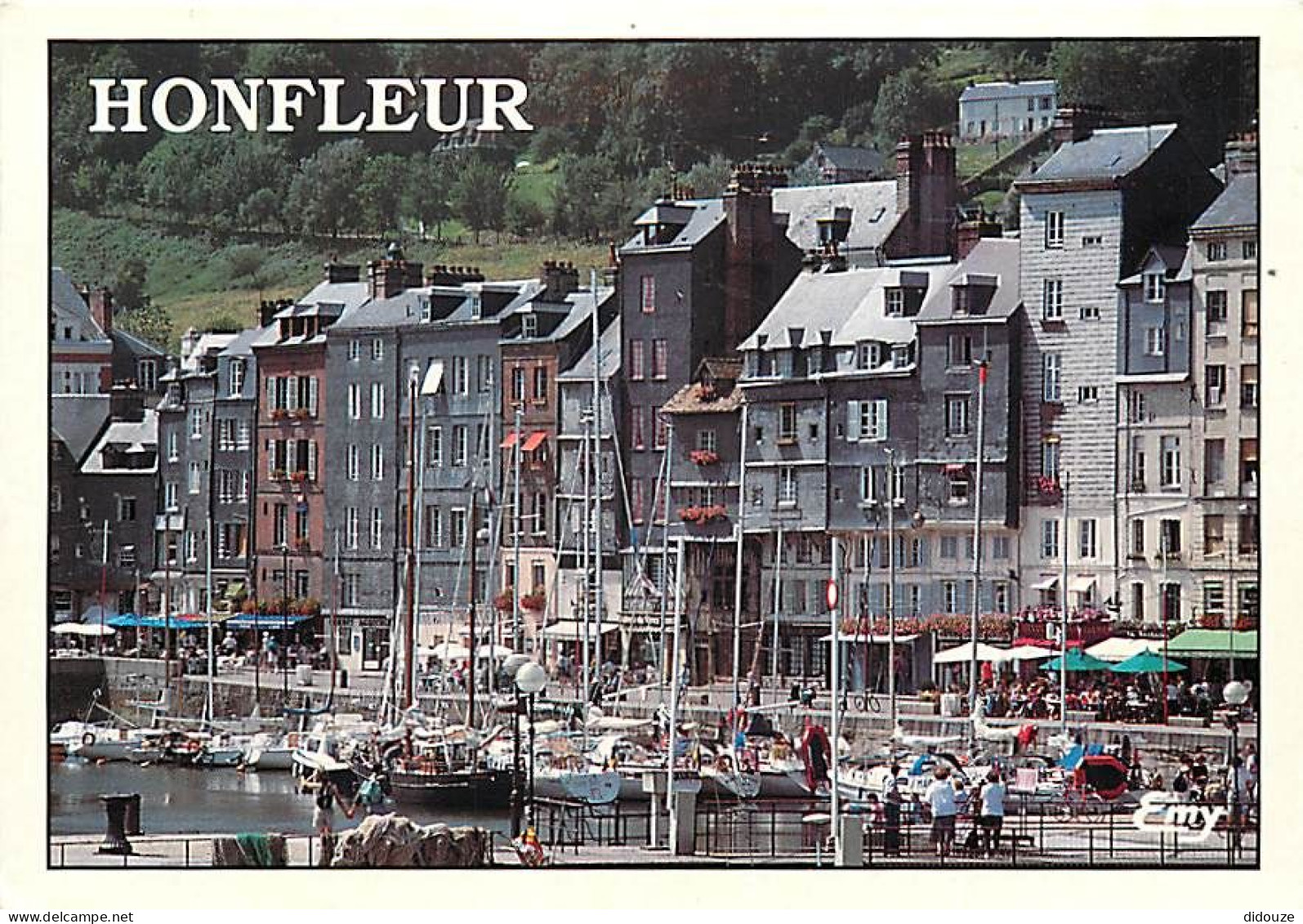 14 - Honfleur - Le Vieux Bassin Et Les Façades Typiques Du Quai Sainte-Catherine - Bateaux - Flamme Postale De Deauville - Honfleur