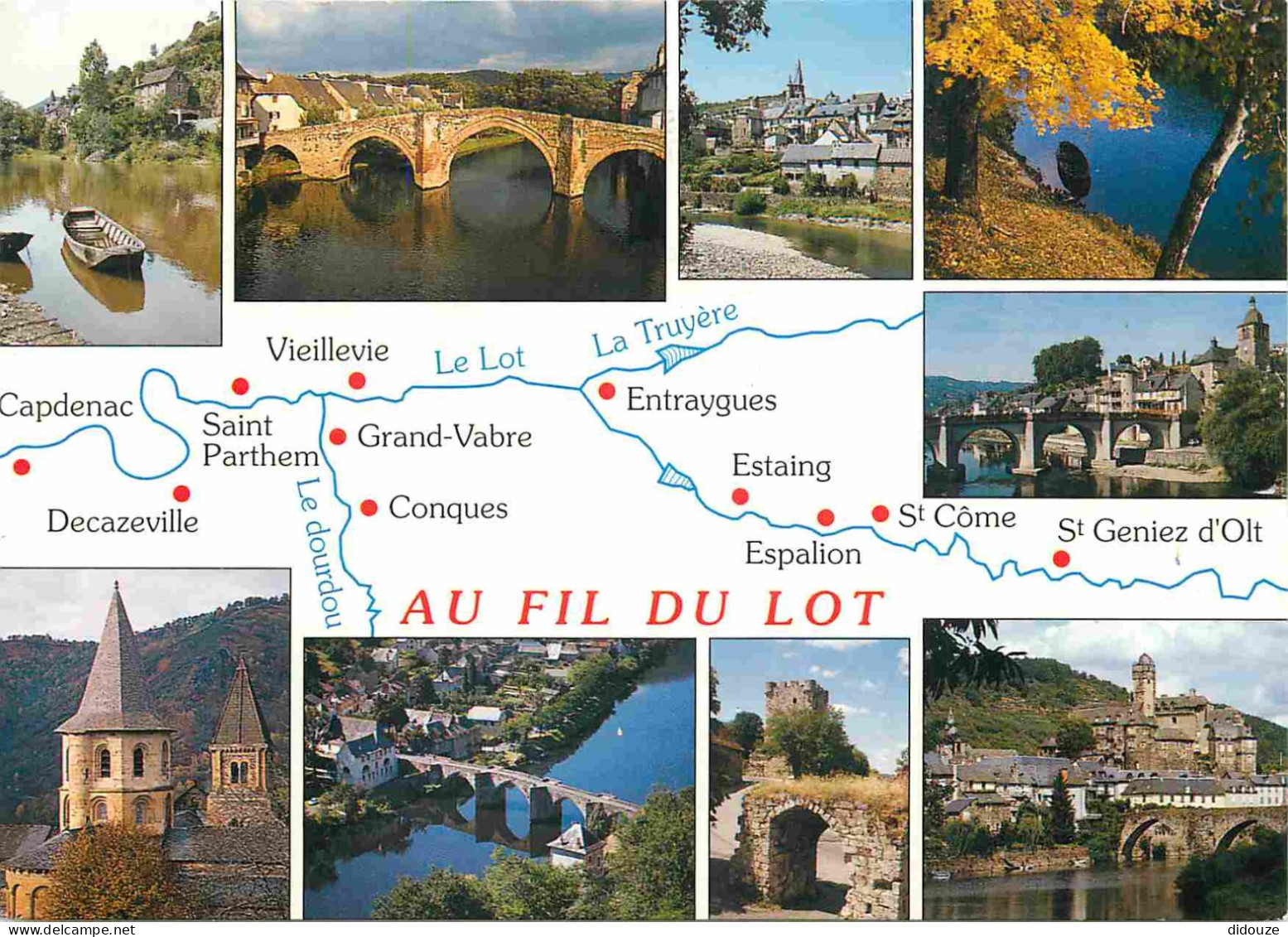 12 - Aveyron - Au Fil Du Lot - Multivues - Carte Géographique - CPM - Voir Scans Recto-Verso - Andere & Zonder Classificatie