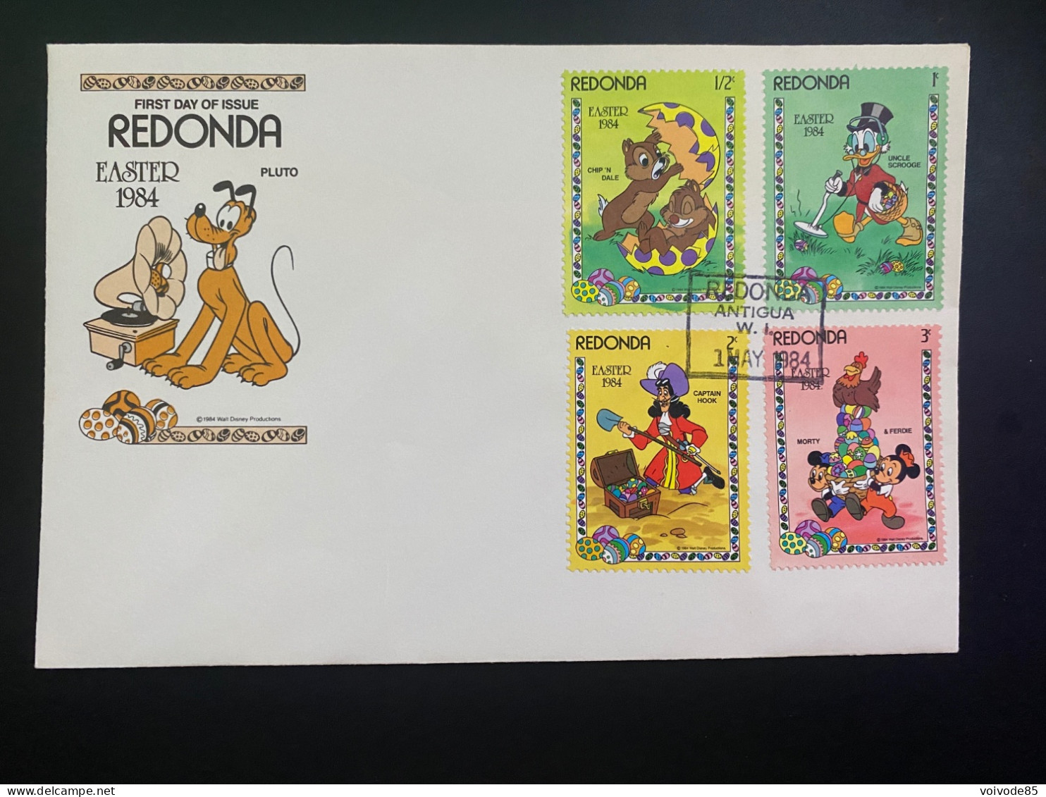 FDC Redonda - 01/05/1984 - Walt Disney - Picsou - Tic &Tac - Mickey - Disney