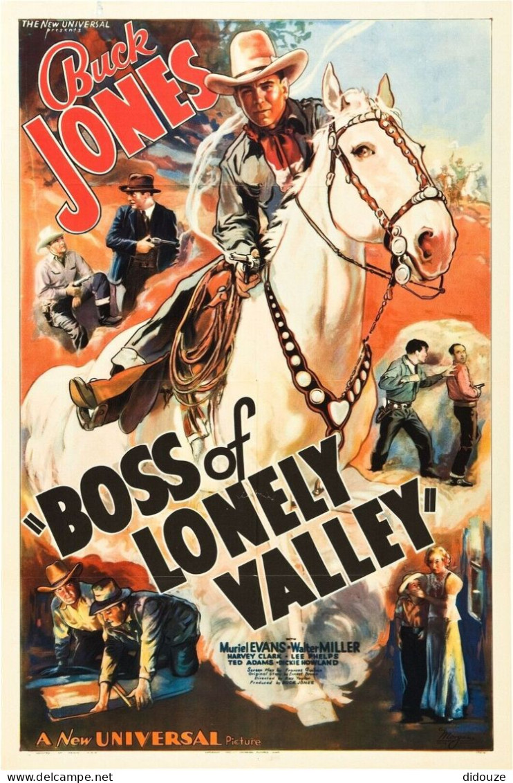 Cinema - Boss Of Lonely Valley - Buck Jones - Chevaux - Illustration Vintage - Affiche De Film - CPM - Carte Neuve - Voi - Afiches En Tarjetas