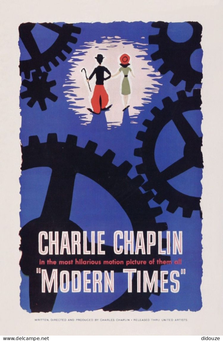 Cinema - Charlie Chaplin - Modern Times - Illustration Vintage - Affiche De Film - CPM - Carte Neuve - Voir Scans Recto- - Affiches Sur Carte