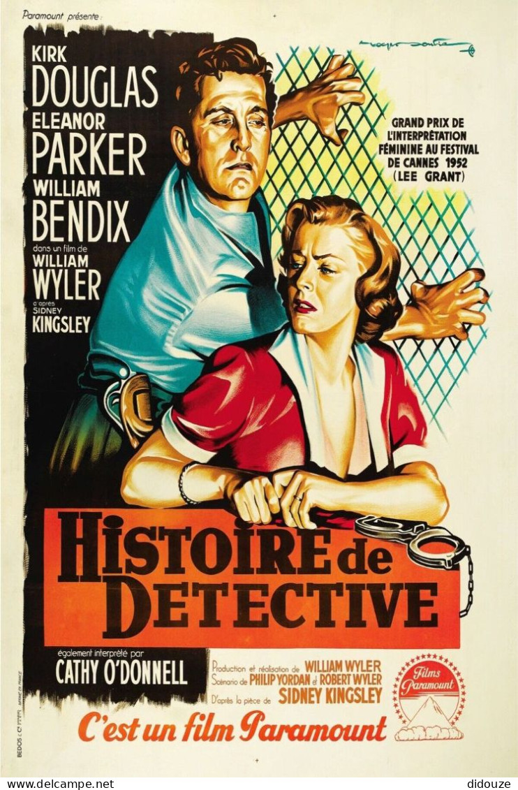 Cinema - Histoire De Detective - Kirk Douglas - Eleanor Parker - Illustration Vintage - Affiche De Film - CPM - Carte Ne - Manifesti Su Carta