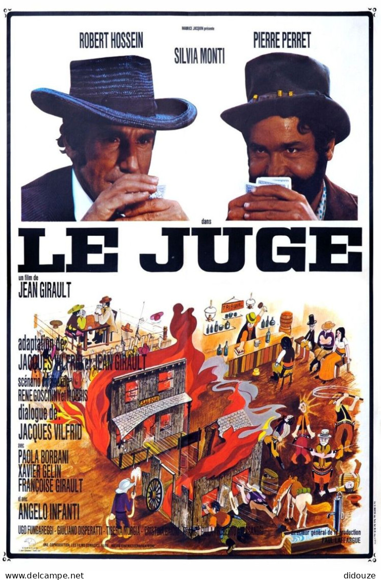 Cinema - Le Juge - Robert Hossein - Pierre Perret - Illustration Vintage - Affiche De Film - CPM - Carte Neuve - Voir Sc - Plakate Auf Karten