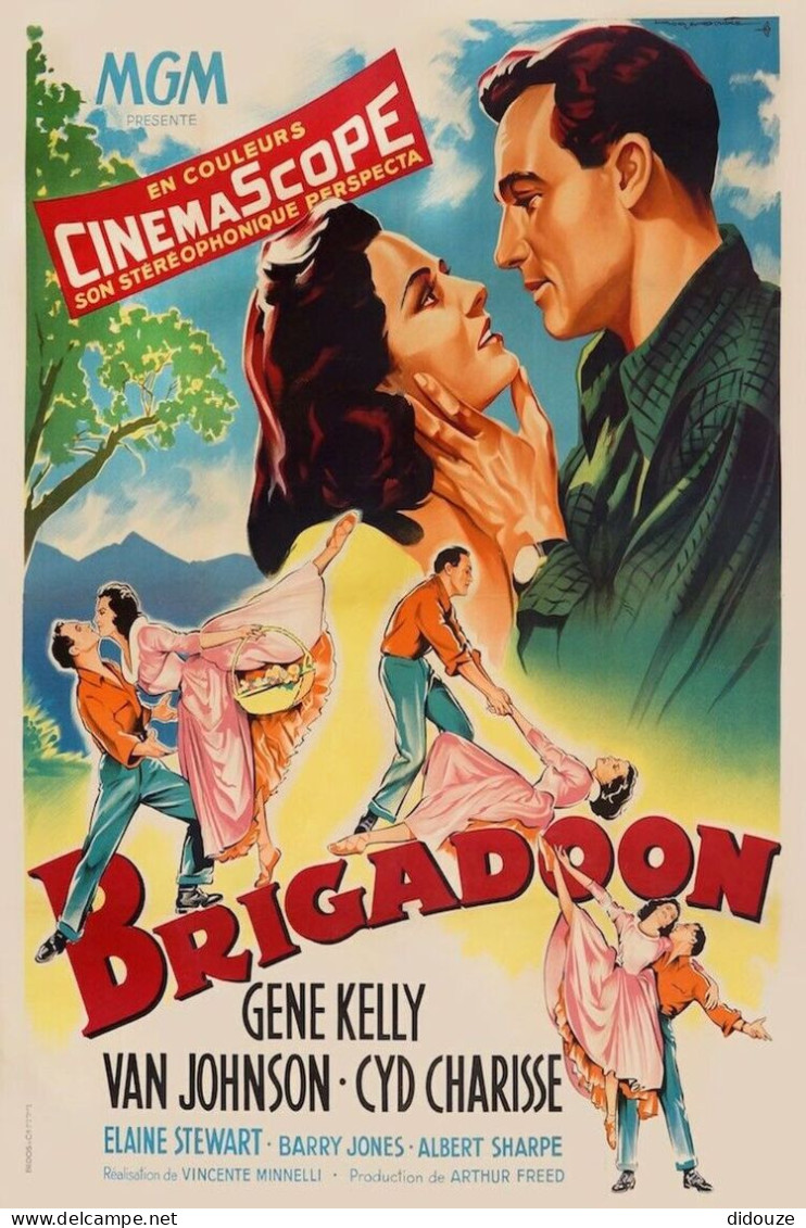 Cinema - Brigadoon - Gene Kelly - Van Johnson - Illustration Vintage - Affiche De Film - CPM - Carte Neuve - Voir Scans  - Affiches Sur Carte