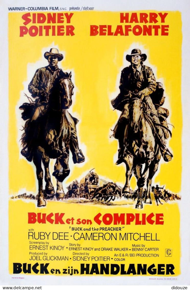 Cinema - Buck Et Son Complice - Sidney Poitier - Harry Belafonte - Chevaux - Illustration Vintage - Affiche De Film - CP - Plakate Auf Karten