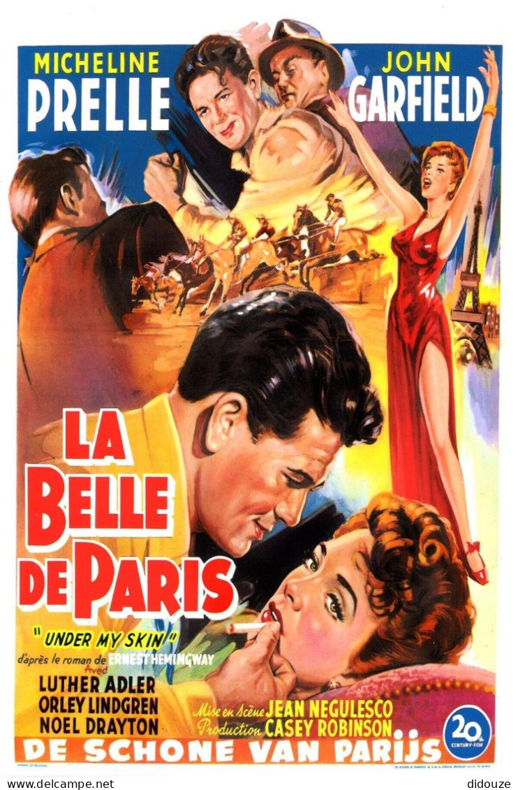 Cinema - La Belle De Paris - Micheline Prelle - John Garfield - Illustration Vintage - Affiche De Film - CPM - Carte Neu - Affiches Sur Carte