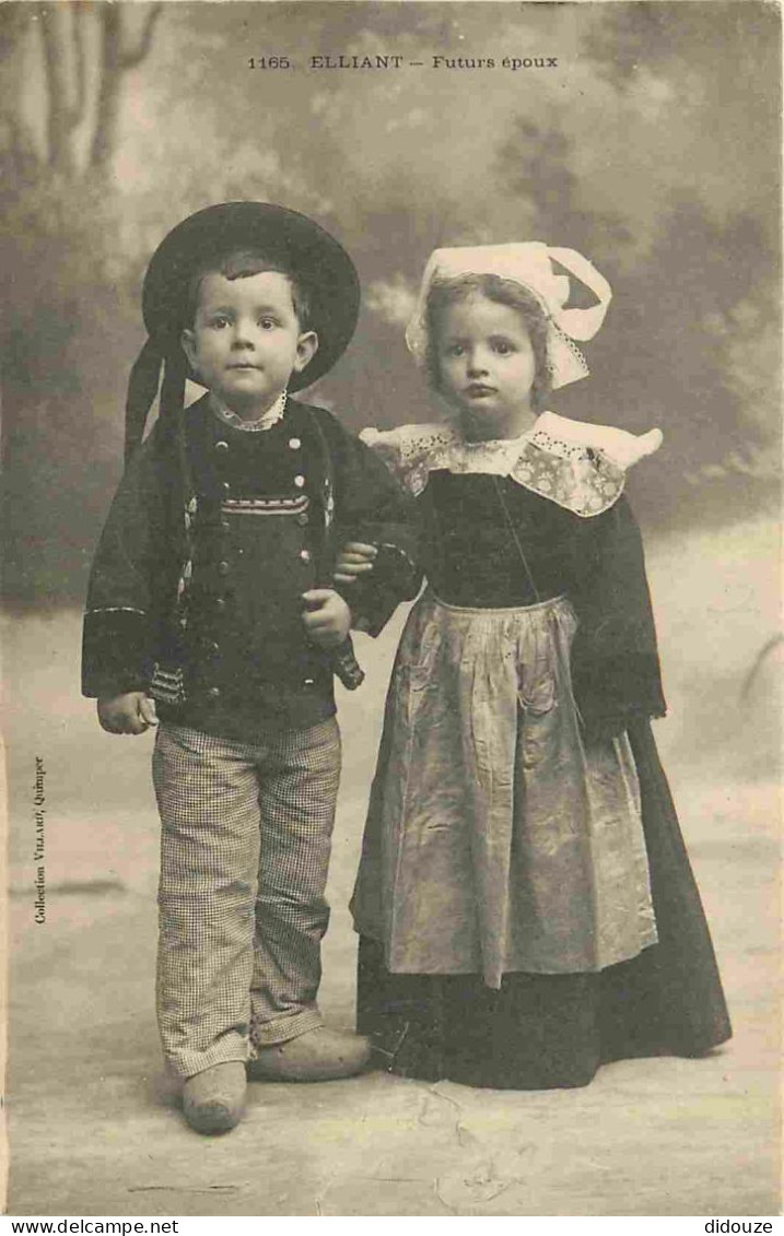 29 - Elliant - Futurs Epoux - Enfants - Animée - Folklore - Scène Et Types - CPA - Voyagée En 1914 - Voir Scans Recto-Ve - Elliant