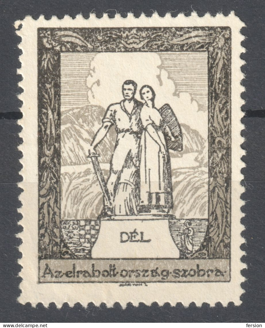 Croatia Serbia SOUTH  Monument SHS WW1 War Trianon Map Revisionism 1920 Hungary LABEL CINDERELLA VIGNETTE - Autres & Non Classés