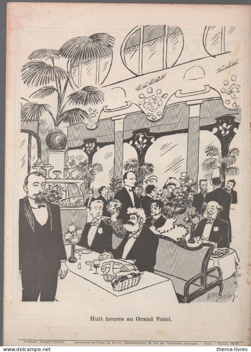 Revue   LE CRI DE PARIS  N° 671  Decembre 1909 Couv De CARLEGLE  (pb Restaurant VATEL Au Plat Inf)  (CAT4090 / 671) - Politik