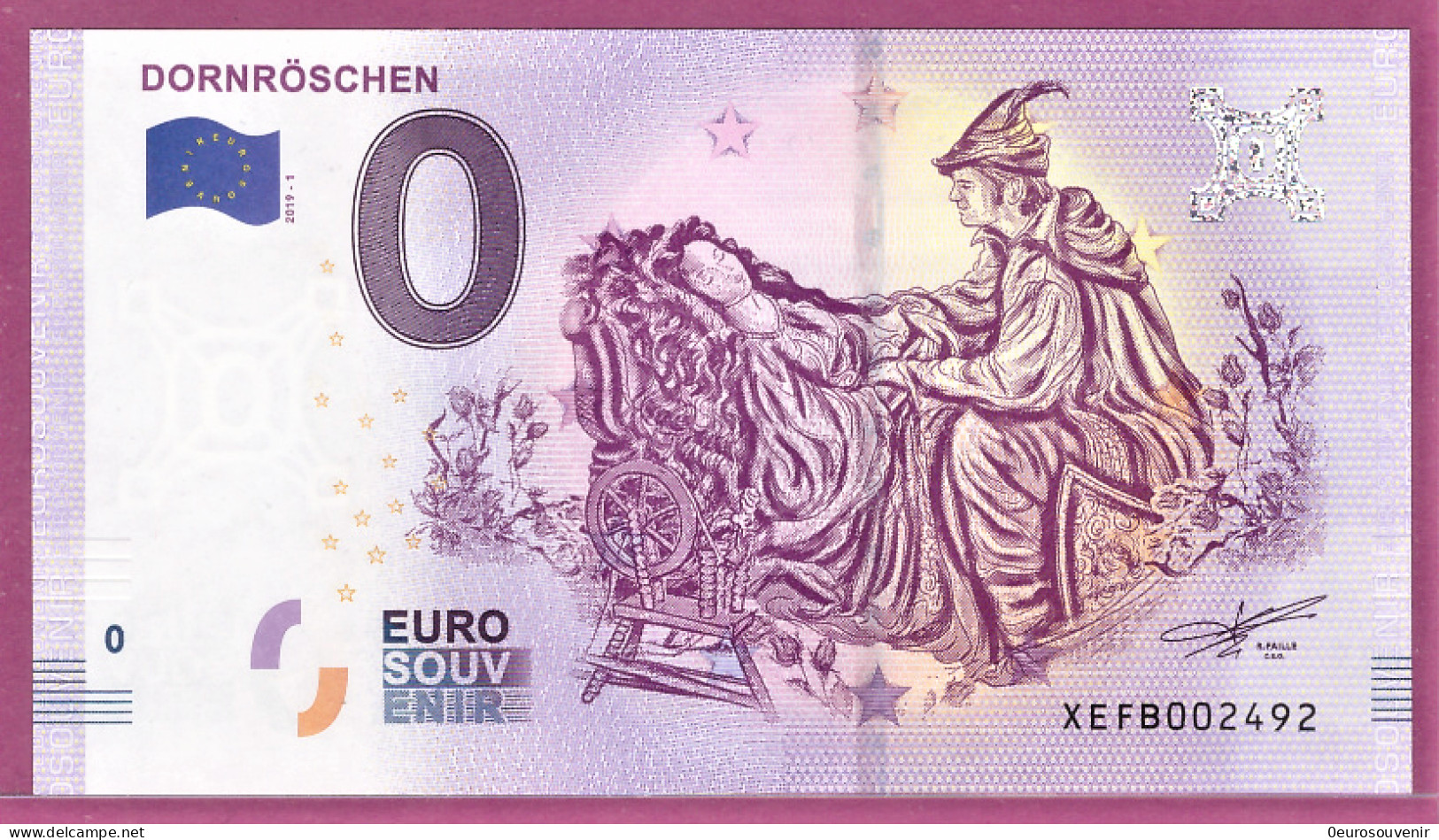 0-Euro XEFB 2019-1 DORNRÖSCHEN - GRIMMS MÄRCHEN SERIE - Essais Privés / Non-officiels