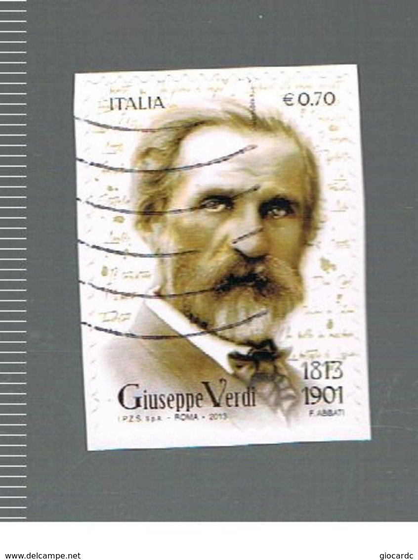 ITALIA REPUBBLICA  -   2013  GIUSEPPE VERDI    - USATO   - RIF. 30405 - Musique