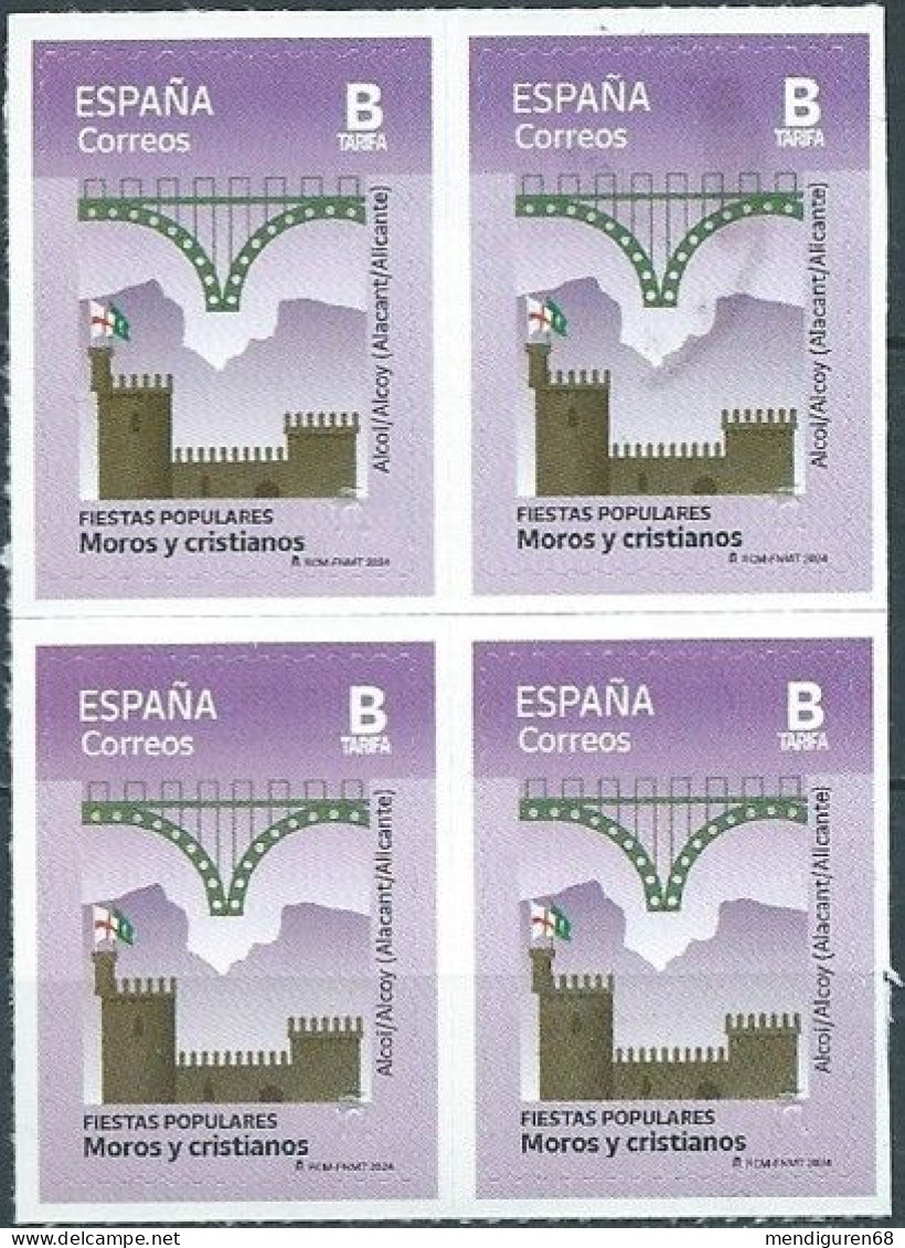 ESPAGNE SPANIEN  SPAIN ESPAÑA 2024 POPULAR FESTIVALS. MOORS AND CHRISTIANS : ALCOI/ALACANT BLOCK 4V MNH ED 5738 - Ongebruikt