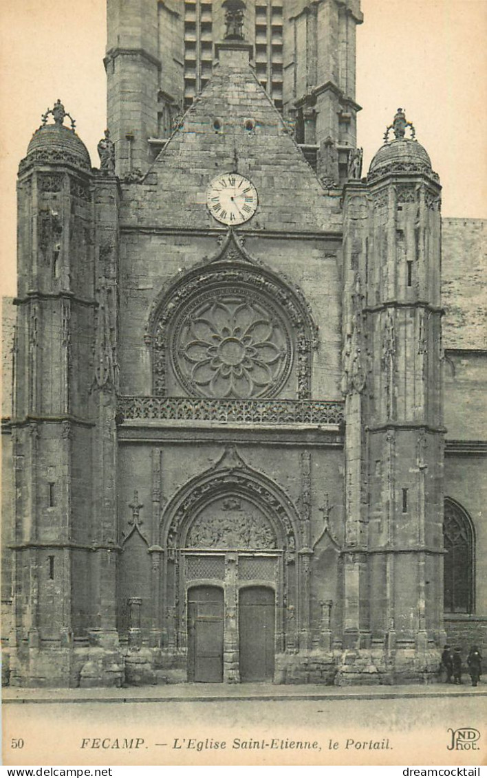 Top Promotion 2 Cpa 76 FECAMP. Portail Eglise Saint-Etienne Et Nef Eglise Sainte-Trinité - Fécamp