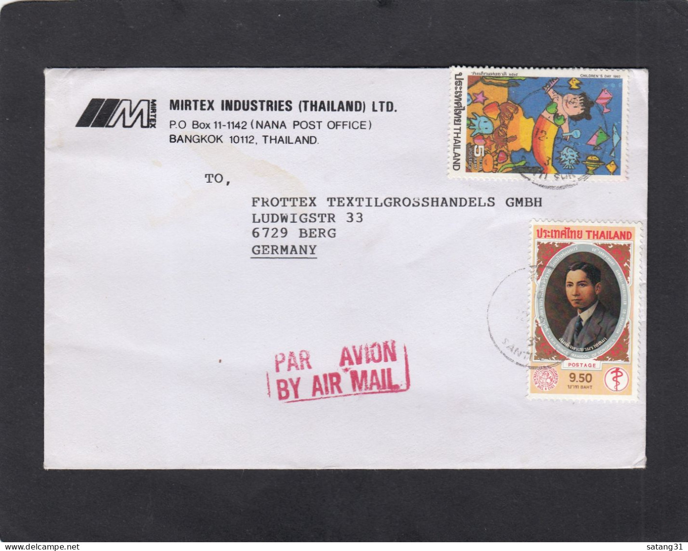 LETTRE DE SANTI SUK AVEC TIMBRES "CHILDRENS DAY 1992 / MEDECINE ". - Thailand