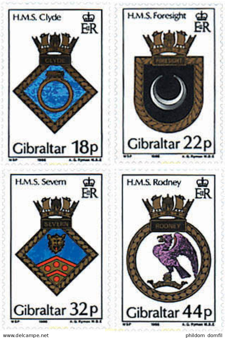 83437 MNH GIBRALTAR 1988 ESCUDOS DE LOS BARCOS DE LA ROYAL NAVY - Gibraltar