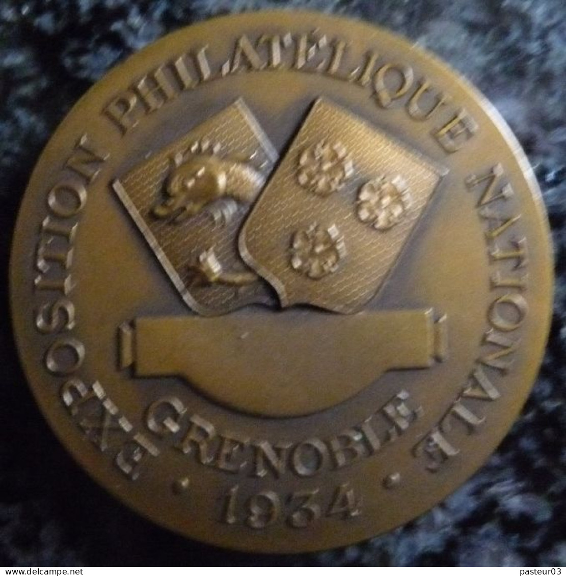 Médaille Exposition Nationale Fédération Sociétés Philatéliques Françaises  Grenoble 1934 Bronze - Sonstige & Ohne Zuordnung