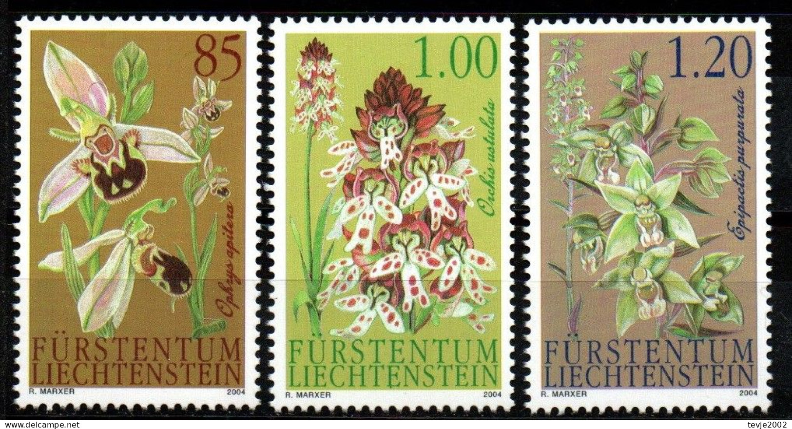 Liechtenstein 2004 - Mi.Nr. 1352 - 1354 - Postfrisch MNH - Blumen Flowers Orchideen Orchids - Orquideas