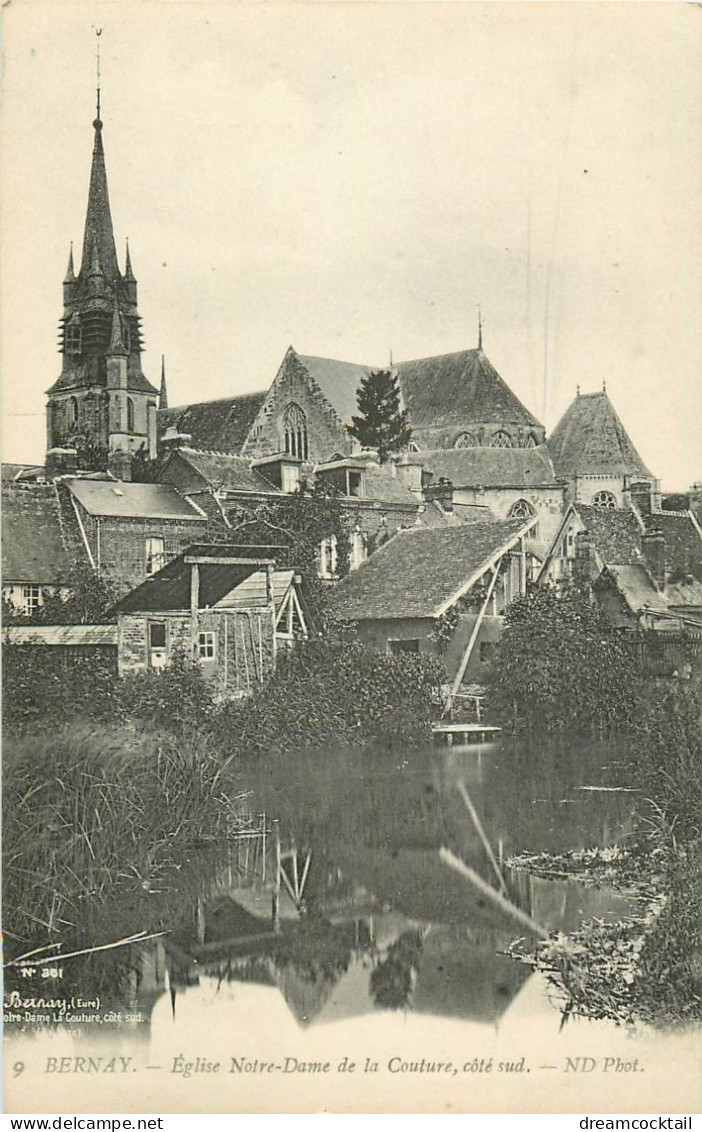 Top Promotion 2 Cpa 27 BERNAY. Eglises Sainte-Croix Et Notre-Dame De La Couture - Bernay