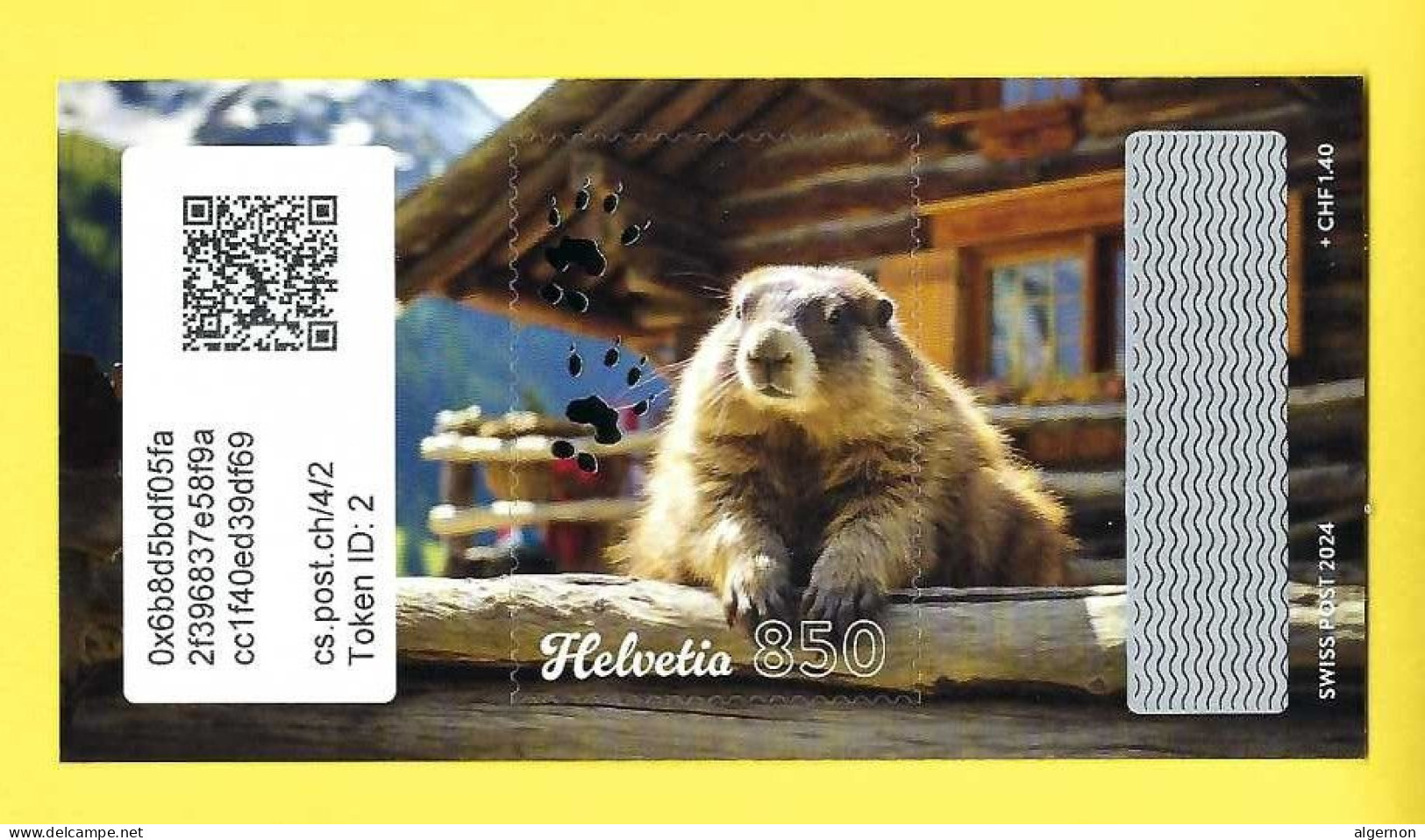 2024 Swiss Crypto Stamp 4.0 - ID 2 ** Marmotte Chalet Tirage 7500 Exemplaires ! - Ungebraucht
