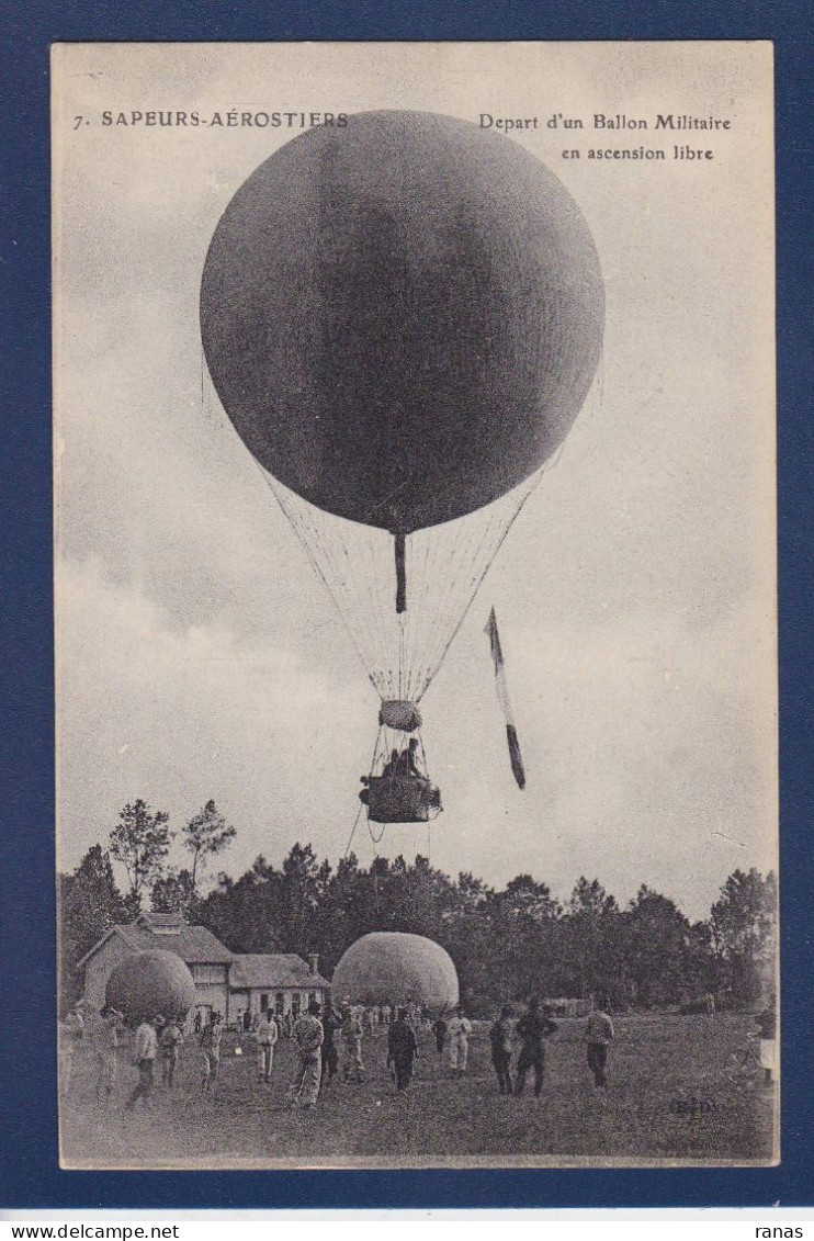 CPA Aviation > Montgolfières Militaria Aérostation Sapeurs Non Circulée - Balloons