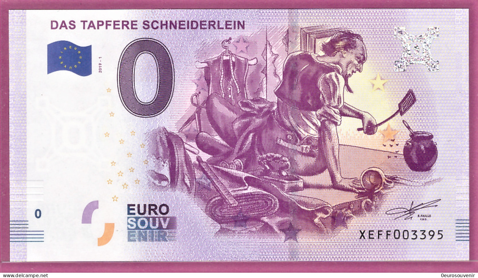 0-Euro XEFF 2019-1 DAS TAPFERE SCHNEIDERLEIN - GRIMMS MÄRCHEN SERIE - Privatentwürfe