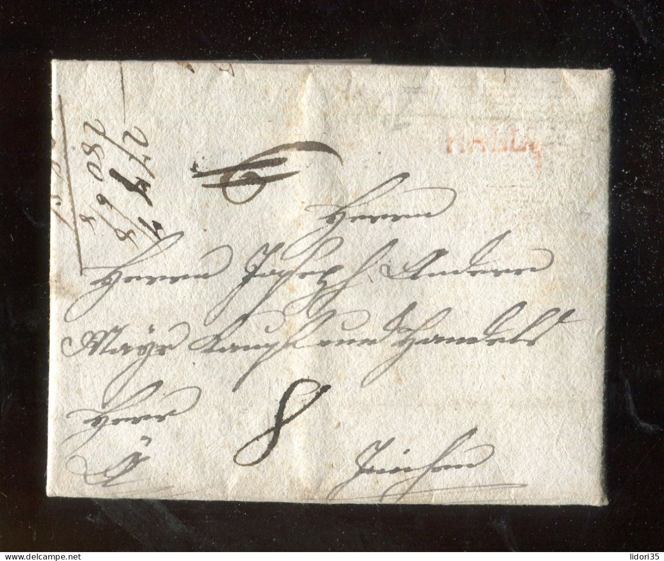 "OESTERREICH" 1836, Vorphila-Brief Mit Rotem L1 "HALL" (L1262) - ...-1850 Prephilately