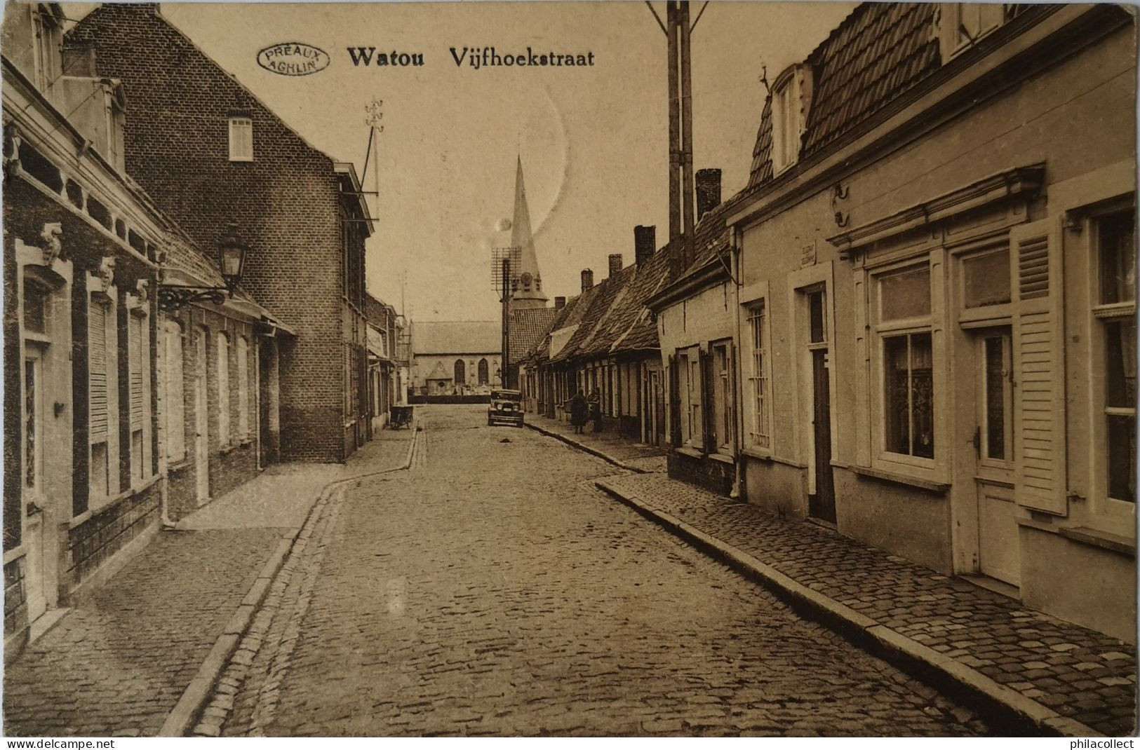 Watou (Poperinge) Vijfhoekstraat (net Ander Zicht) 193? - Poperinge