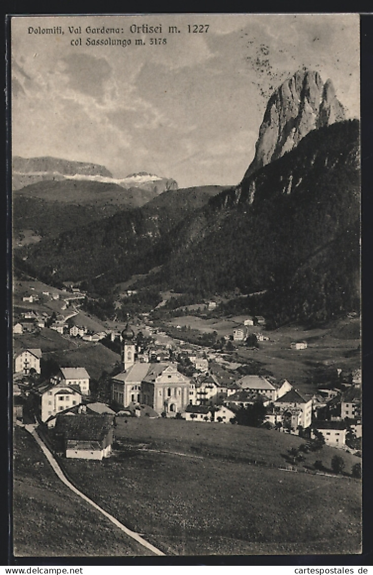 Cartolina Ortisei /Val Gardena, Panorama Col Sassolungo, Dolomiti  - Autres & Non Classés