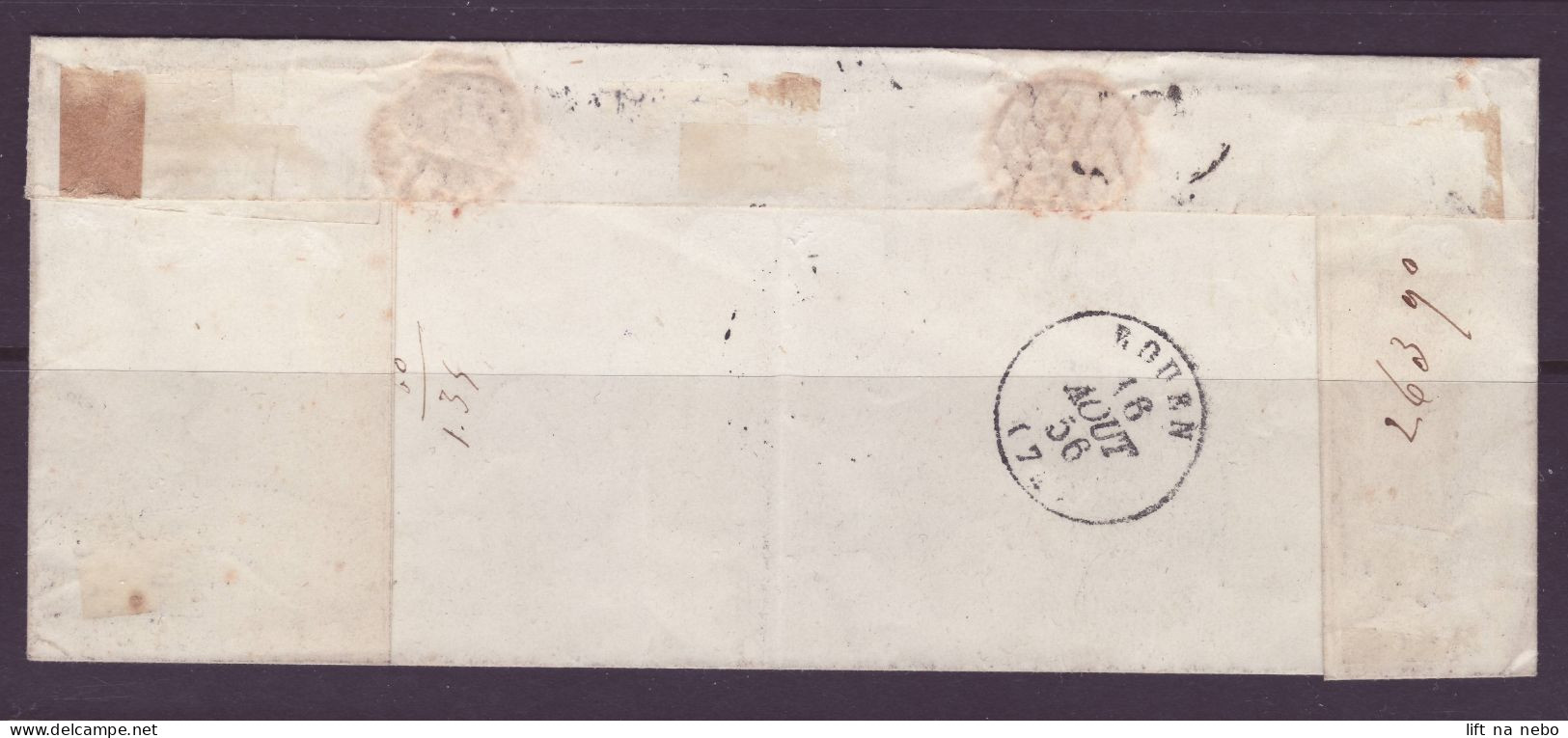 FRANCE 1853-1860 Stamps Pair 20c Bleu Noir YT N°14Ab On The Cover - 1853-1860 Napoléon III