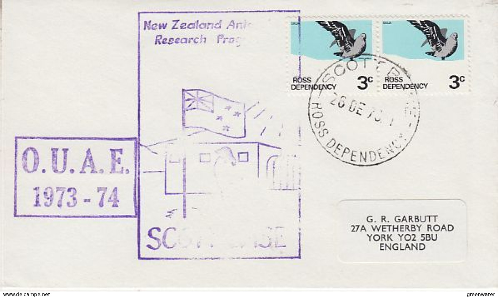 Ross Dependency O.U.A.E. 1973 - 1974 NZARP Ca Scott Base 26 DEC 1973 (RT215) - Covers & Documents