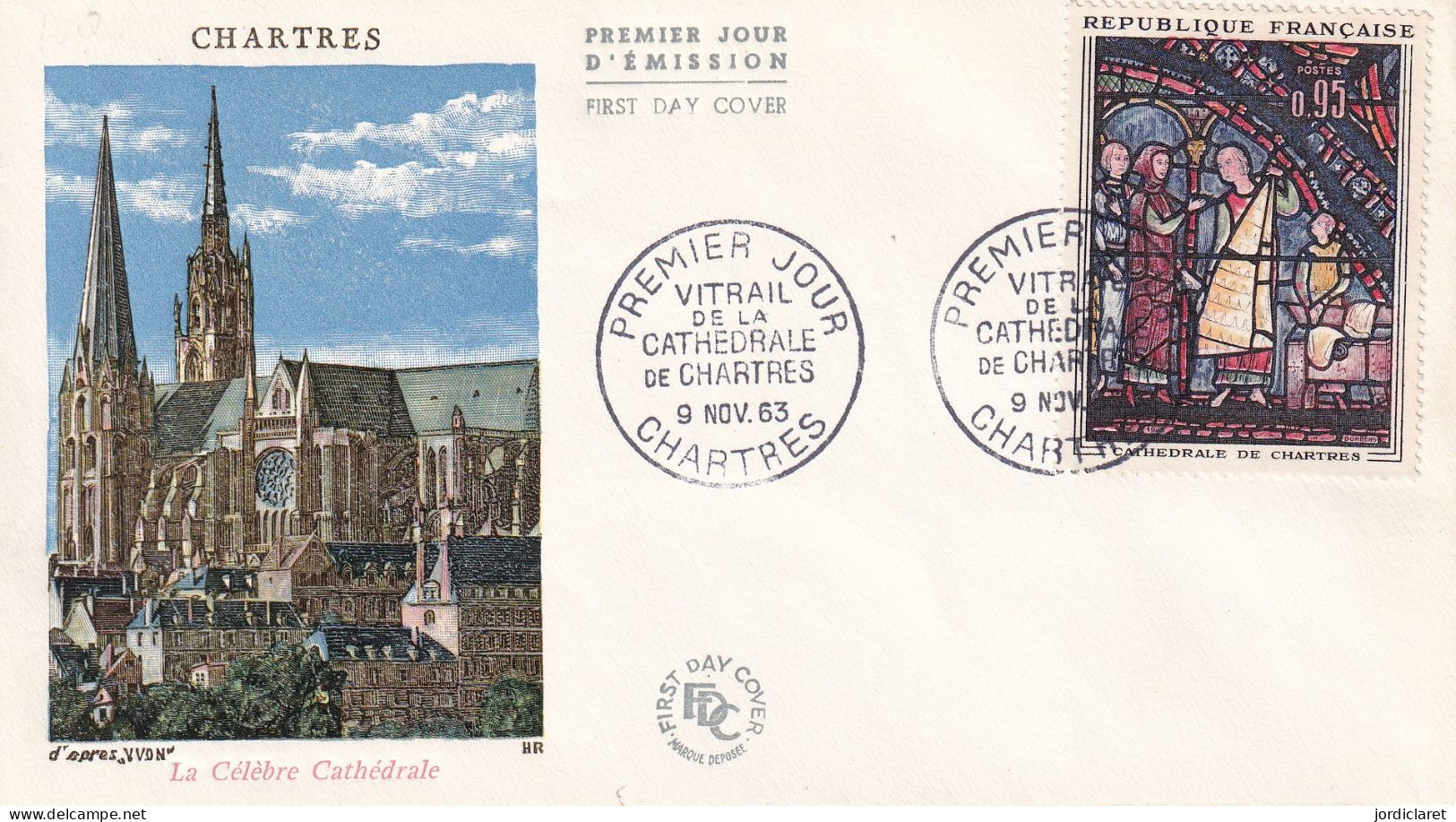 FDC 1963  FRANCIA - Vidrios Y Vitrales