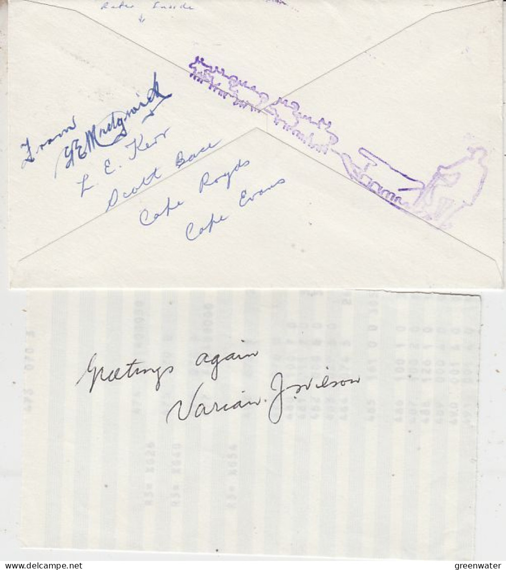 Ross Dependency  NZARP Signatures Ca Scott Base 10 DEC 1973 (RT217) - Cartas & Documentos